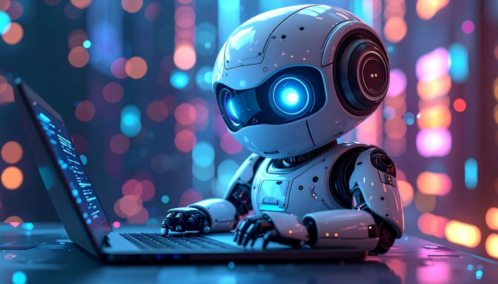 かわいいAIロボットがLINEから2STEPで簡単予約された内容に返信をしている様子の画像